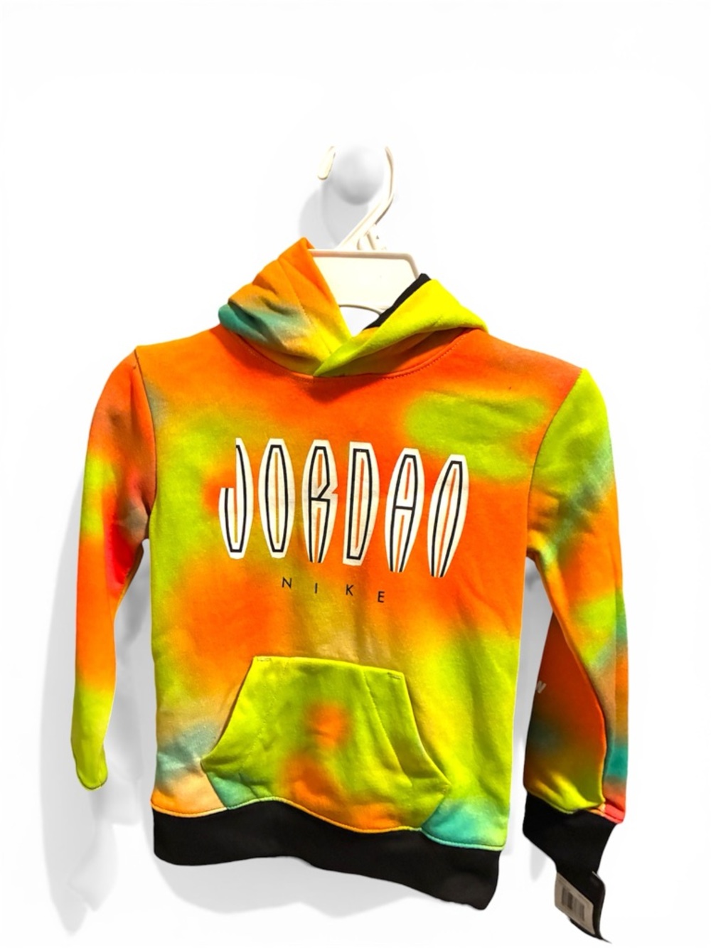 Nike Jordan Kids' Tie-Dye Pullover Hoodie - Orange/Yellow size 4 new